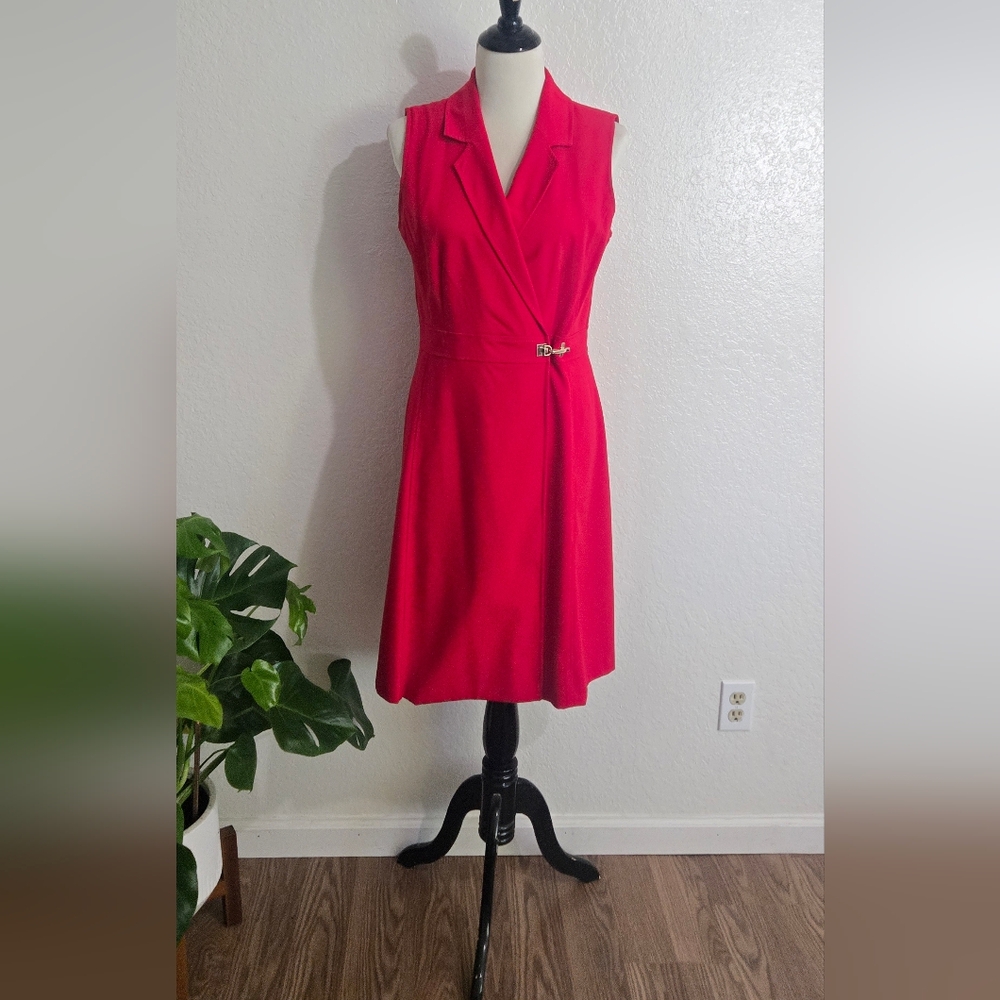 Calvin Klein Collection Vibrant Red Midi Dress